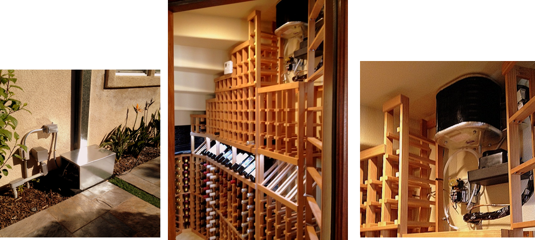 Residential Wine Cellar Refrigeration Unit with the Evaporator and Condenser