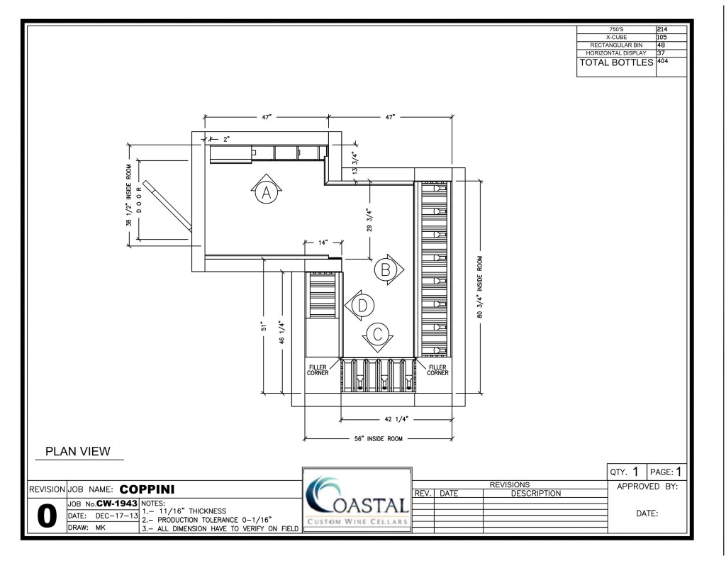 Wine Cellar Drawing Overhead View